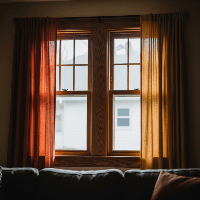 craftsman bungalow living room window with simple linen curt 20260331 084658