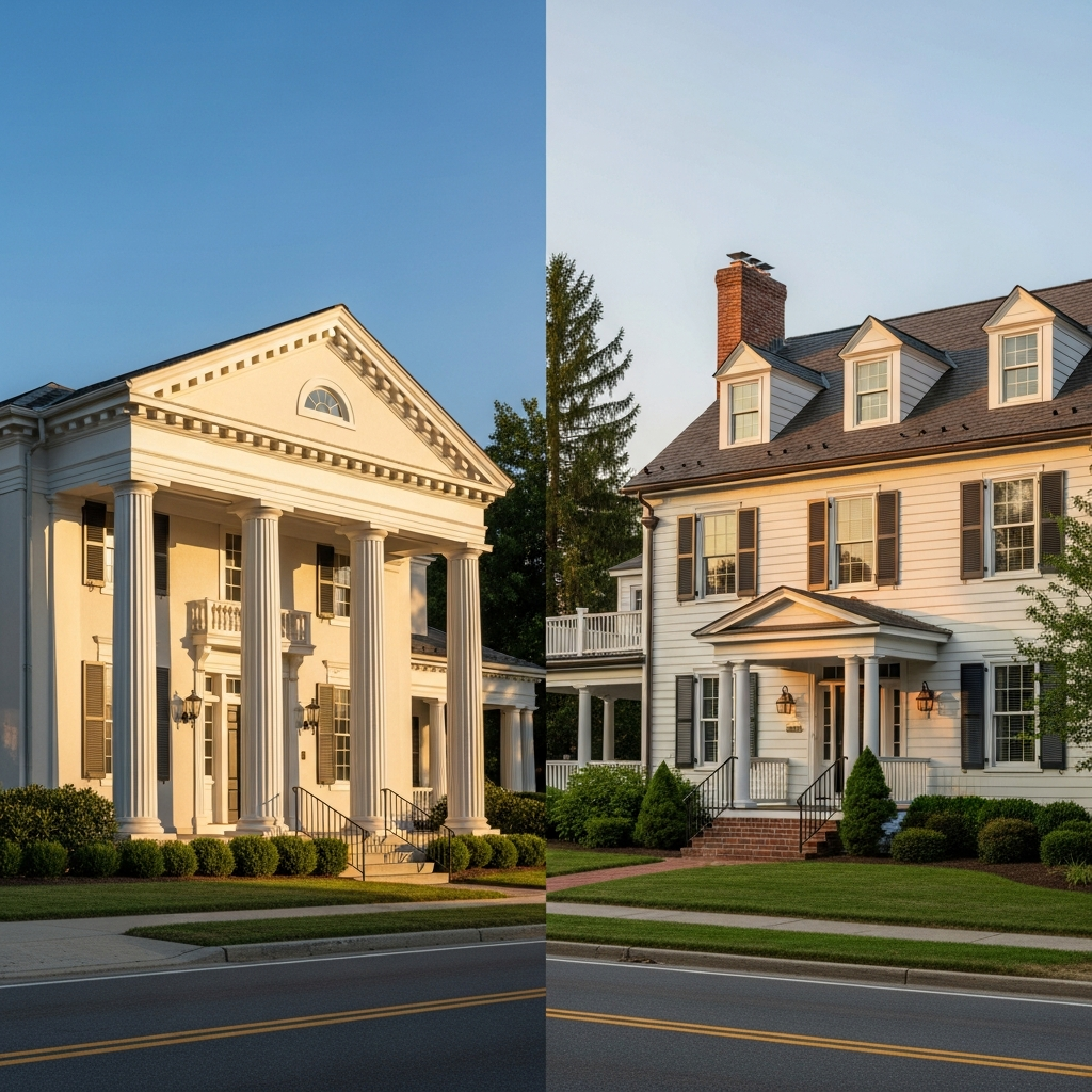 Neoclassical vs Colonial Revival Homes Compared