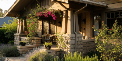 beautiful Craftsman bungalow home in Pasadena California with garden