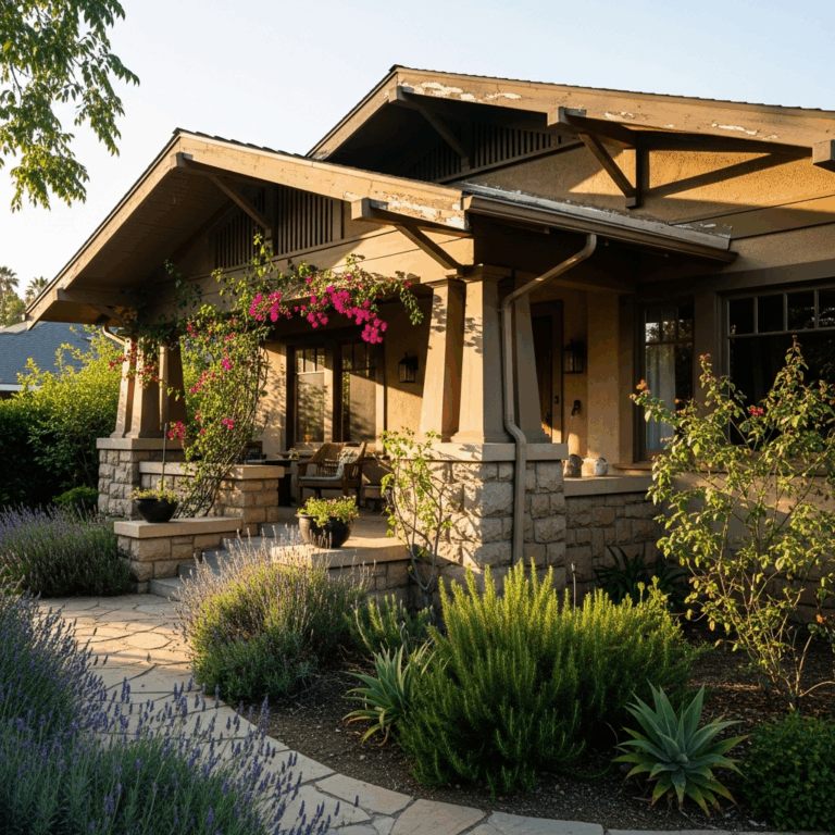 beautiful Craftsman bungalow home in Pasadena California with garden